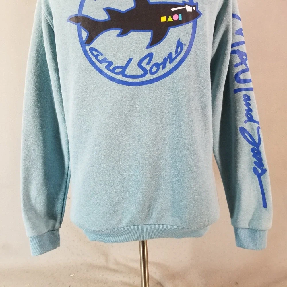 Maui and Sons hoodie sweatshirt sweater men's medium blue pullover
